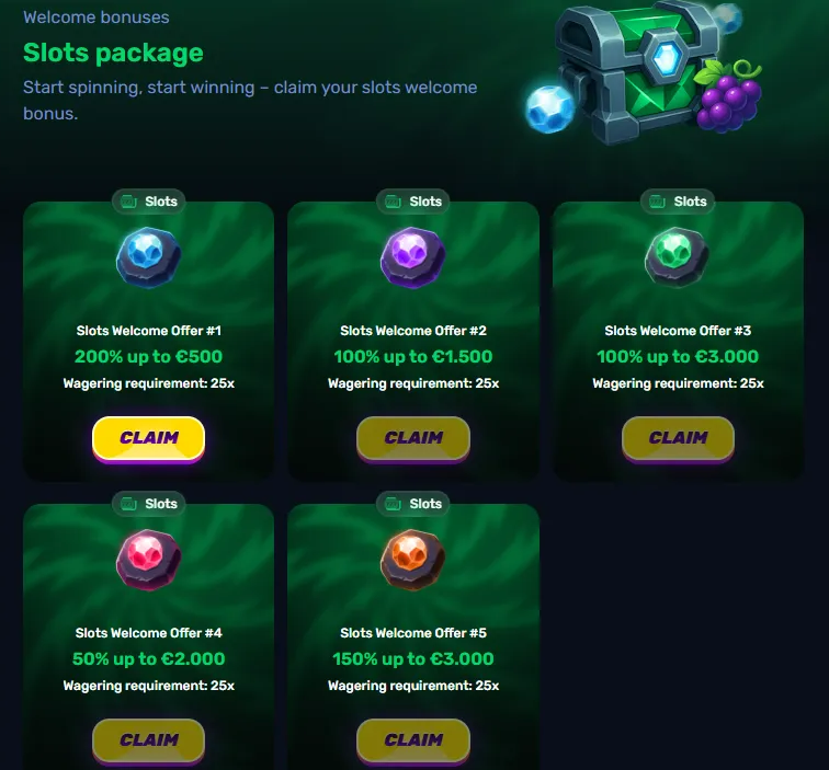wino casino welcome slots